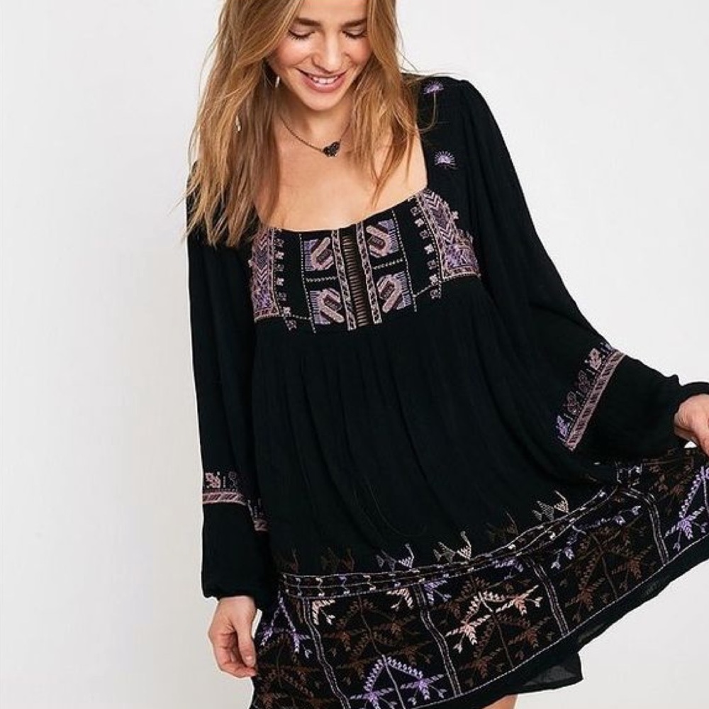 Free People Rhiannon Embroidered Babydoll Dress
